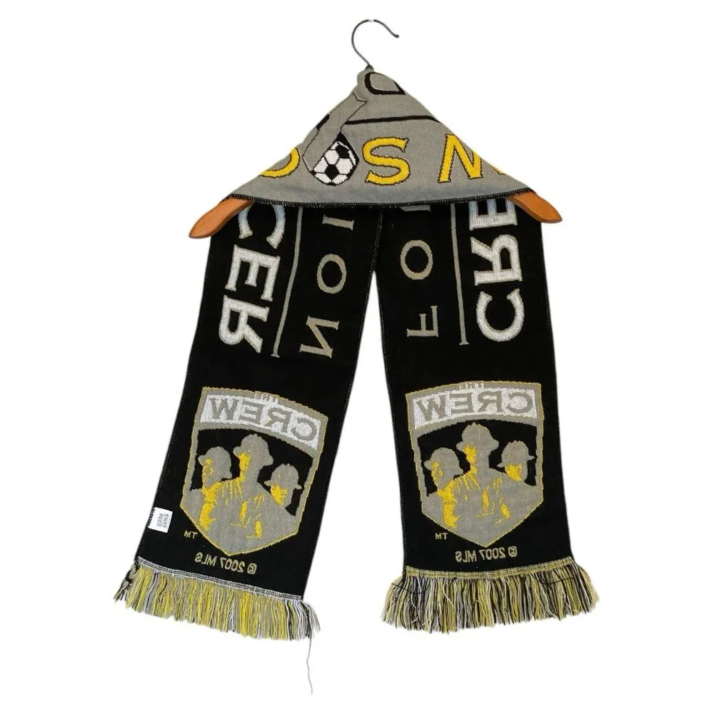 Crew Soccer Foundation Gray Black Yellow Men's Scarf 8X50 MLS 2007 Bam Bams